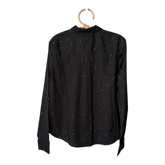 J. Crew ** Hotfix Jeweled Rhinestone Black Button Down Shirt NEW Medium CC968 - Picture 8 of 14